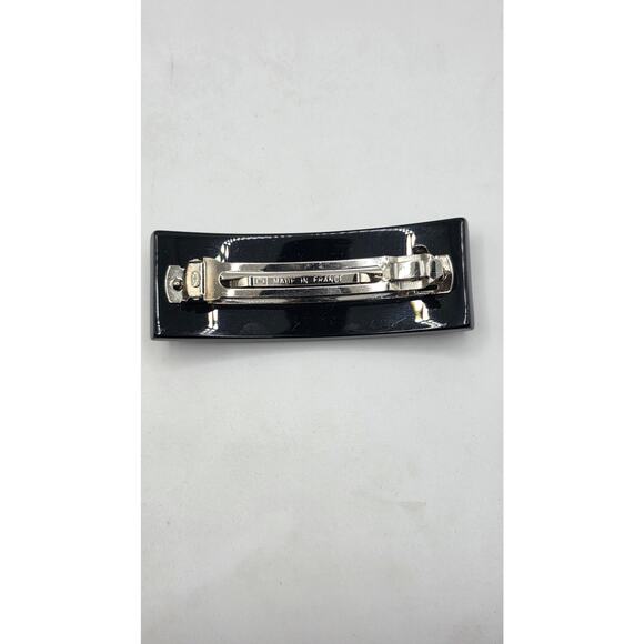 Chanel Black Silver-tone Interlocking CC Charm hair clip - Picture 7 of 13